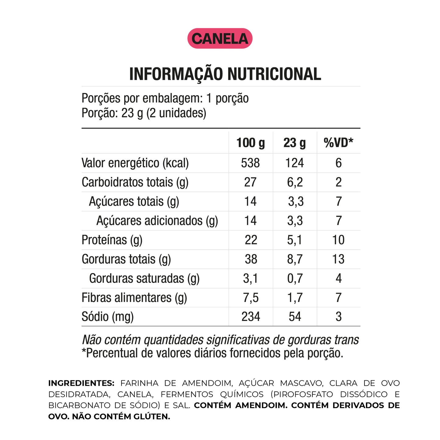 Croquinole de Amendoim com Canela, 23g
