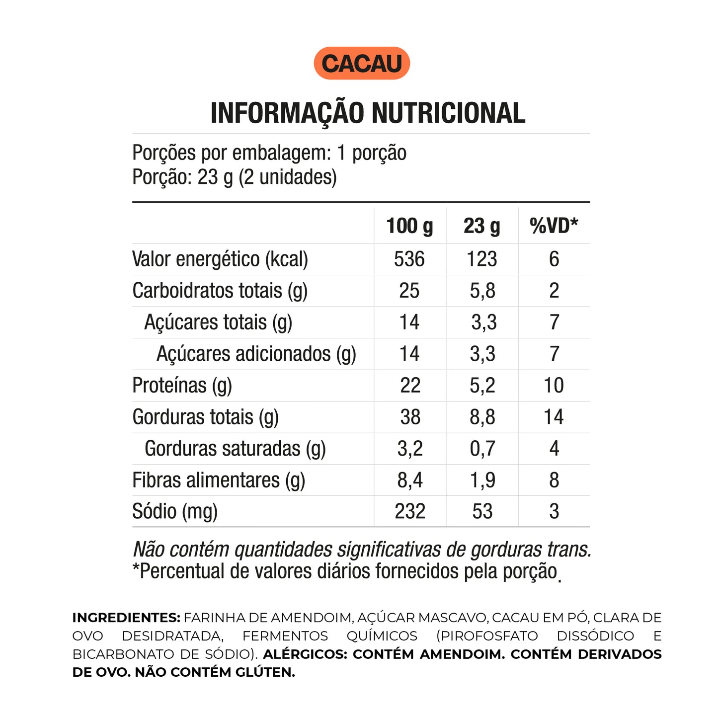 Croquinole de Amendoim com Cacau, 23g